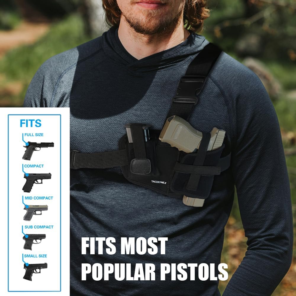 Universal Shoulder Holster by [Brand Name] - Right-Hand Fit for Glock 19, 1911, Sig P365 & More | Ideal for Hiking & Outdoor Activities