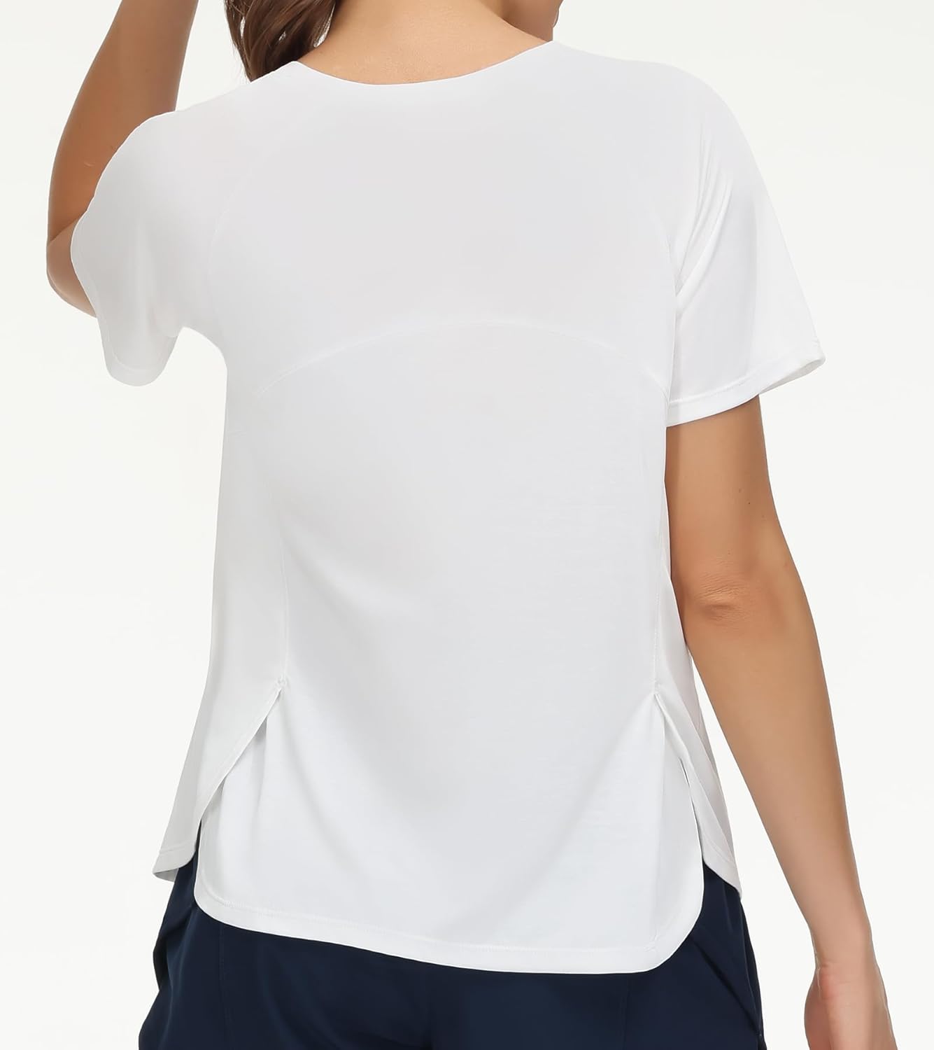 The Gym People Women's Workout Shirts - Breathable Short Sleeve Yoga Tees with Side Slits