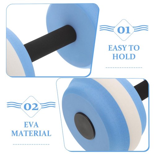 LIOOBO Aquatic Exercise Dumbells: Water Dumbbells Set, Water Exercise Foam Dumbbells, Water Fitness Dumbell for Pool Use Blue 1 Pair