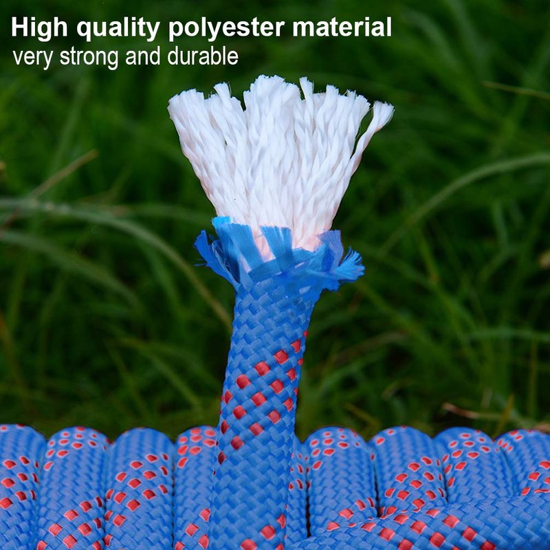 Aoneky Outdoor 10mm 32ft Static Utility Rope, Heavy Duty Polyester Rope for Pulling, Rigging, Tree Work & Hunting, Gym Fitness, 2000LB Tensile Strength, Blue