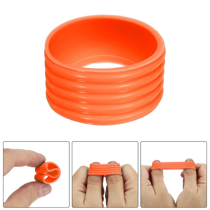 PATIKIL Badminton Racket Handle Grip Ring, 8 Pack Racquet Fix Ring Grip Band Rubber Ring Non-Slip Absorbent Overgrip in Place, Orange