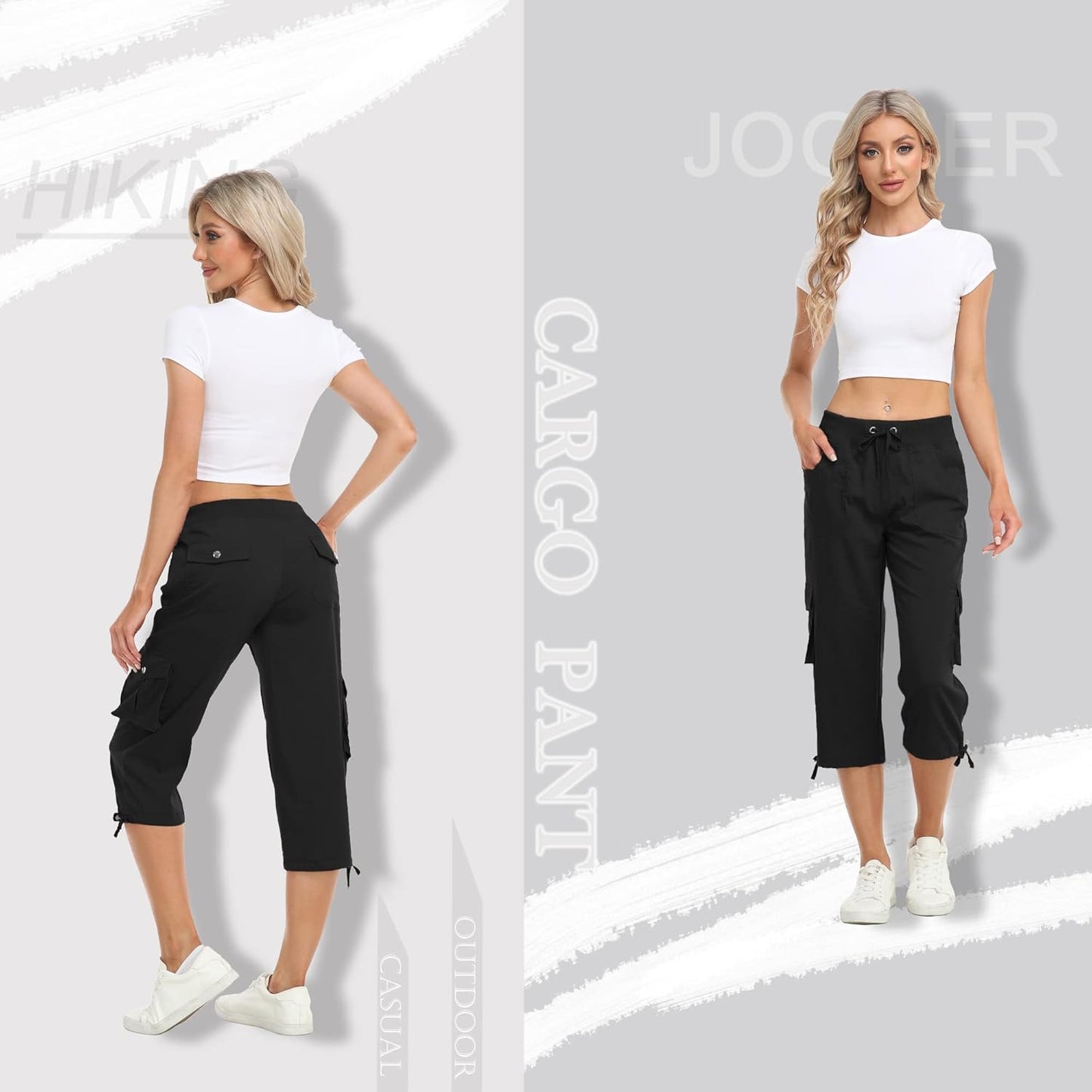 MISS MOLY Women's Cargo Capris - Lightweight Quick-Dry Hiking & Running Pants | Comfortable Fit
