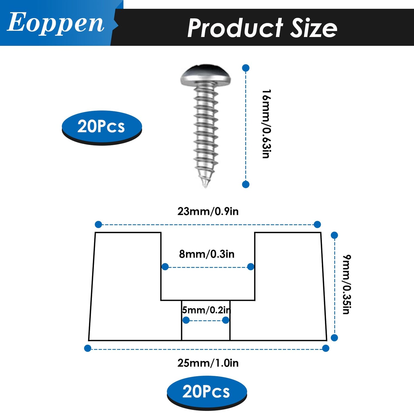 smseace 40Pieces Rubber Feet for Cutting Board with Stainless Washer and Screws, 1 inch Non Slip Rubber Bumper Feet for Furniture, Electronics, Tables, Sofas