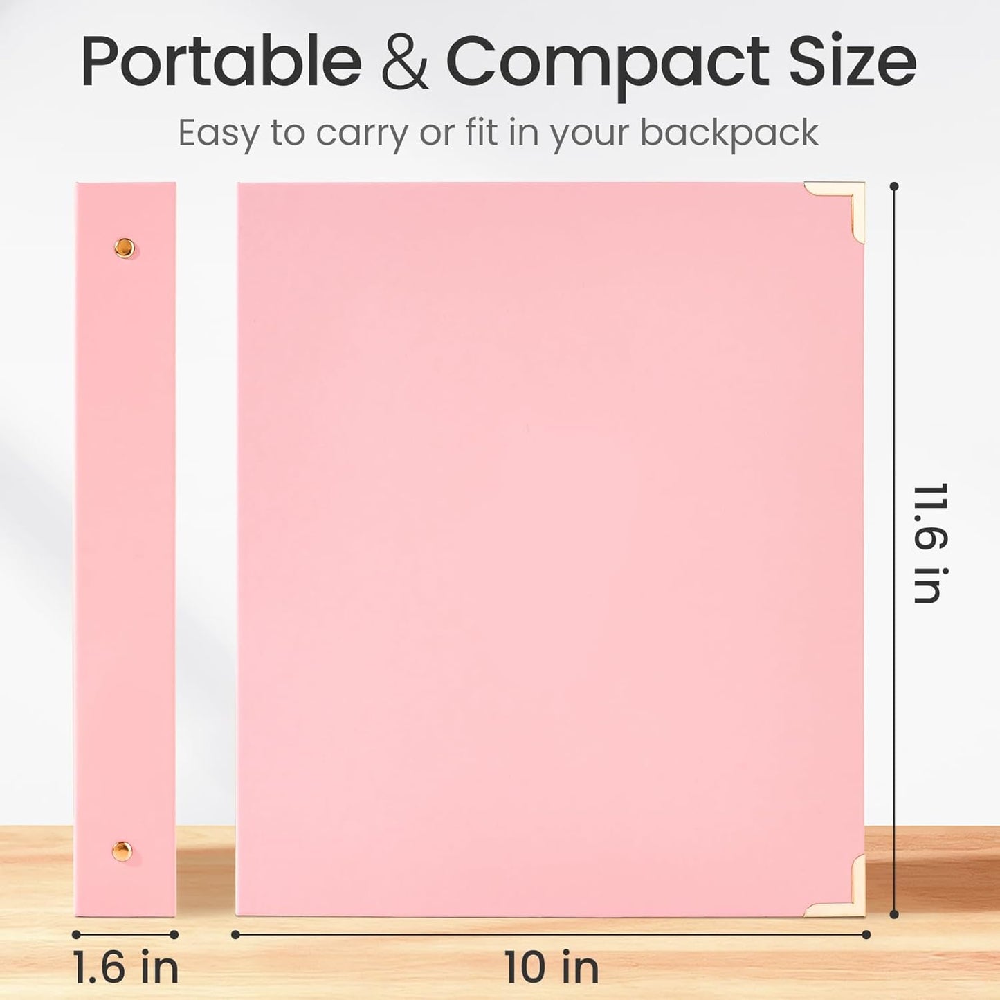 Sooez 1-Inch Three Ring Binder - Cute Design with Gold Foil & Metal Corners | Fits 8.5" x 11" Paper