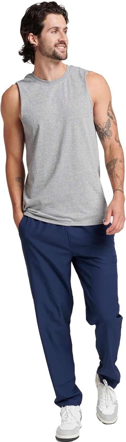 Russell Athletic Men's Sleeveless Muscle Shirts - Moisture-Wicking Cotton Blend, UPF 30+, Sizes S-4X