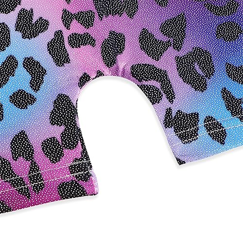 Toddler Gymnastics Leotard - Sparkly Rainbow Leopard Biketard, 5-6 Years