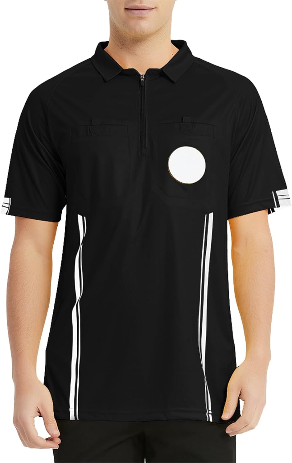 TopTie Men's Soccer Referee Jersey - Pro Short Sleeve Official Shirt for Ultimate Comfort