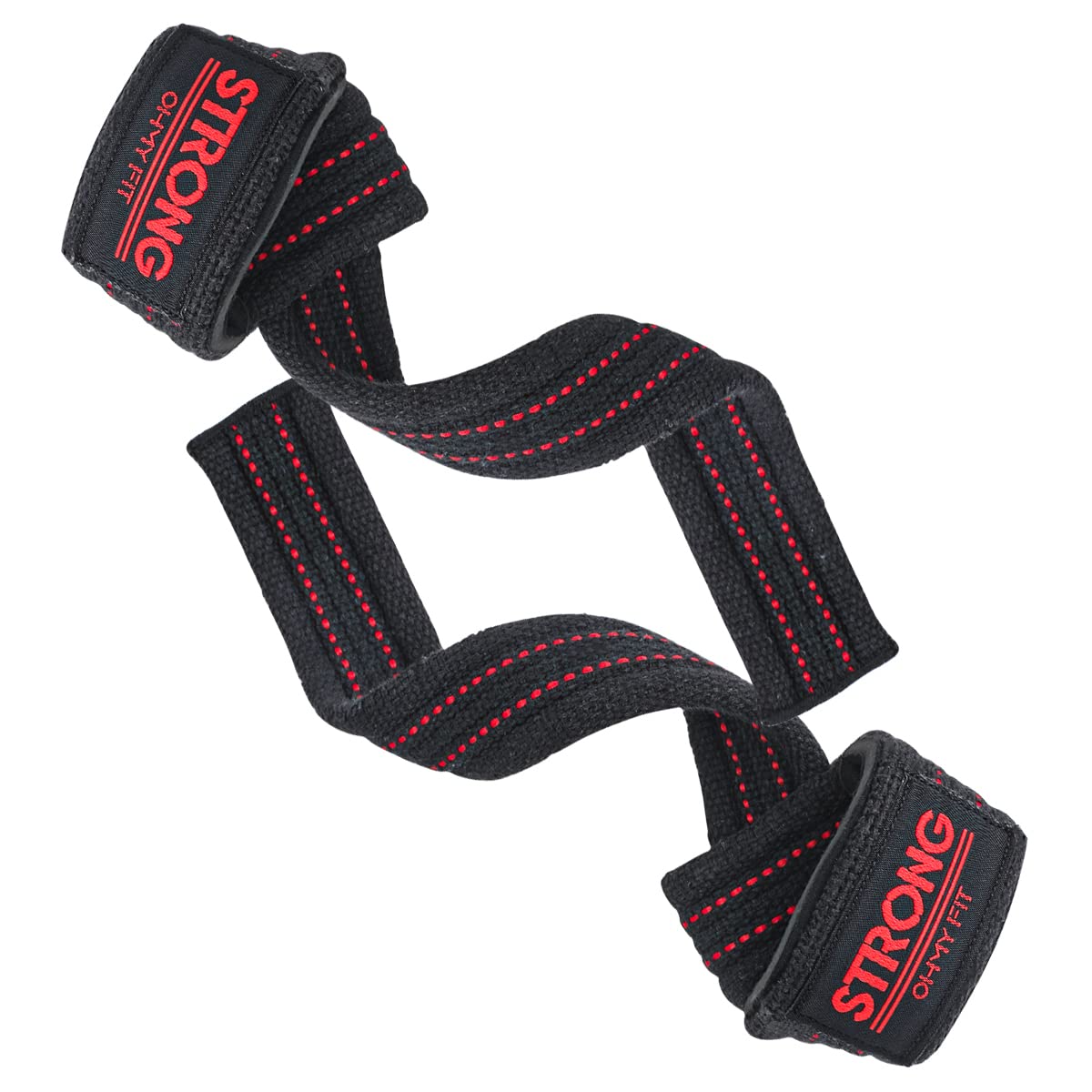OHMY FIT 24" Padded Cotton Power Grip Straps - Versatile Gym Lifting Straps for Weightlifting, Deadlifting & Strength Training - Durable Wrist Lifting Straps for Men & Women - Gym Workout Grip Straps