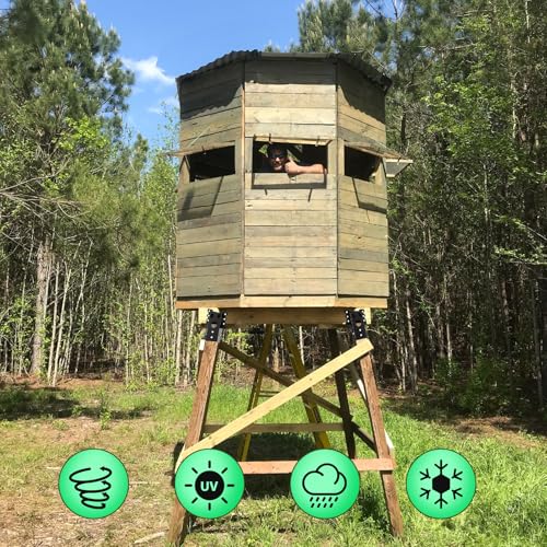 Opmeiro 4pcs Black Elevator Brackets with Screws for Deer Stands & Tree Platforms - Heavy Duty 2000lbs