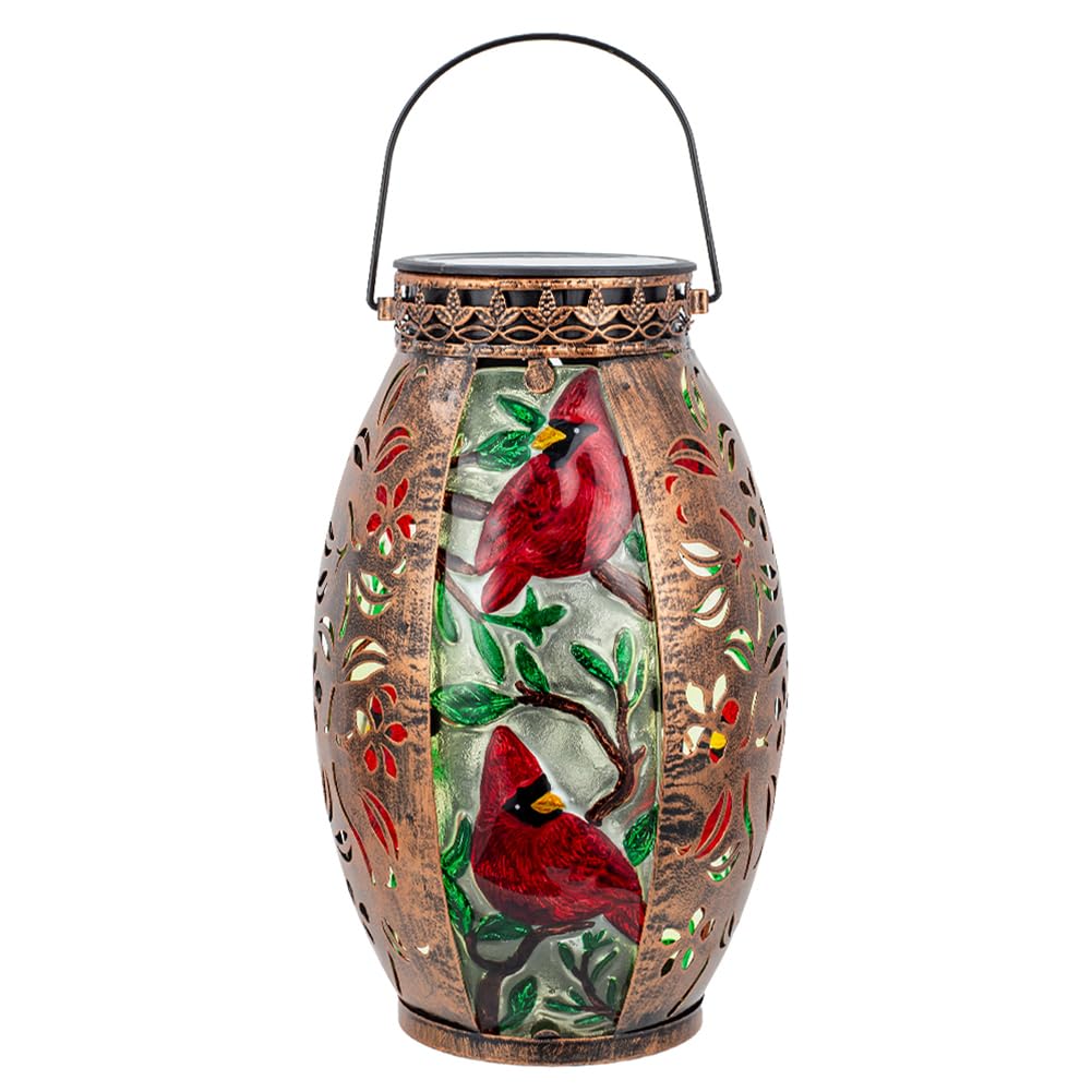 VEWOGARDEN Hanging Solar Lanterns Outdoor Waterproof Decorative Cardinal Solar Lights for Patio Porch Garden Table Decor