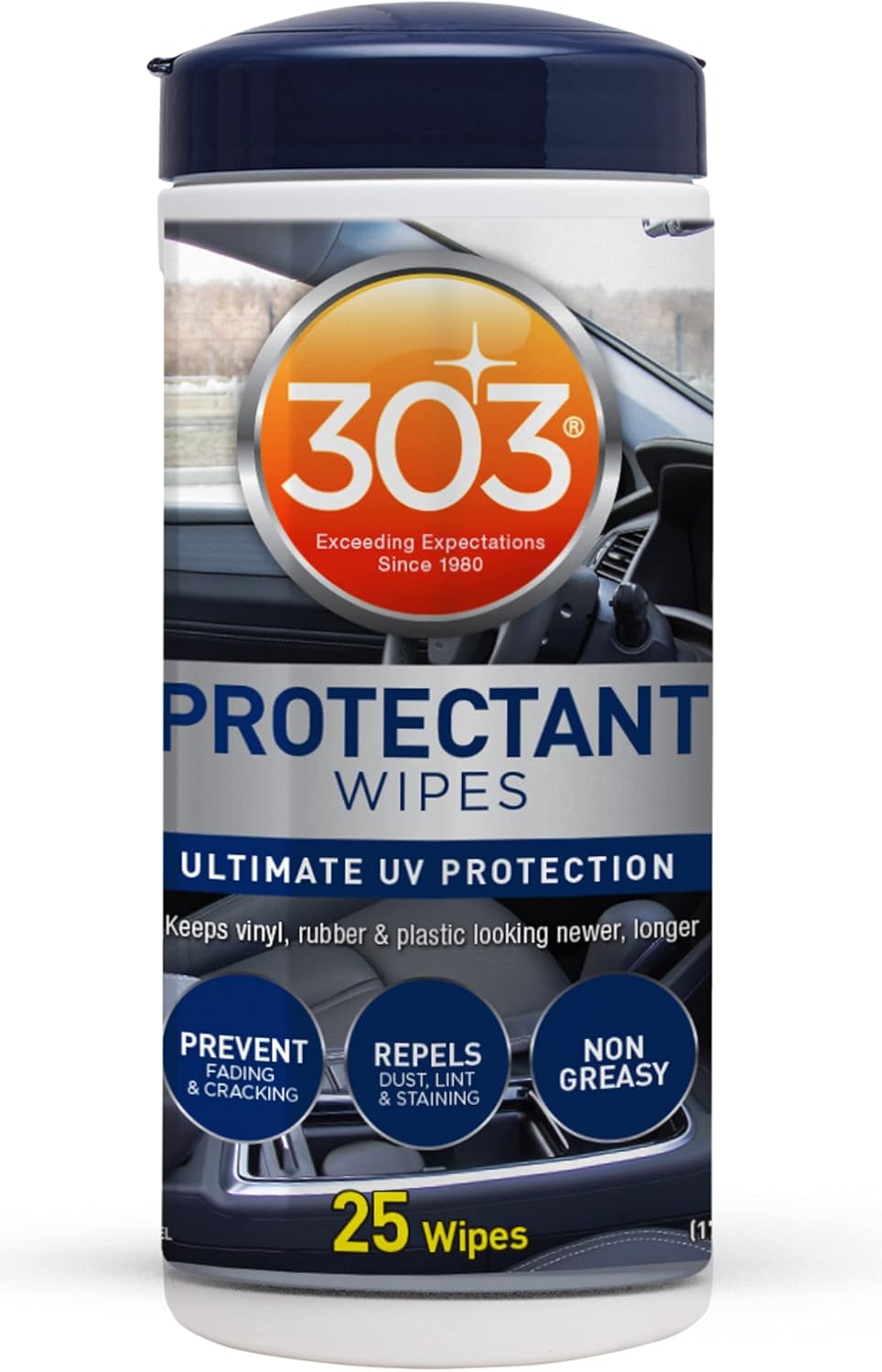 303 Products Automotive Protectant Wipes - Superior UV Protection & Color Restoration | Prevents Fading, Cracking & Stains