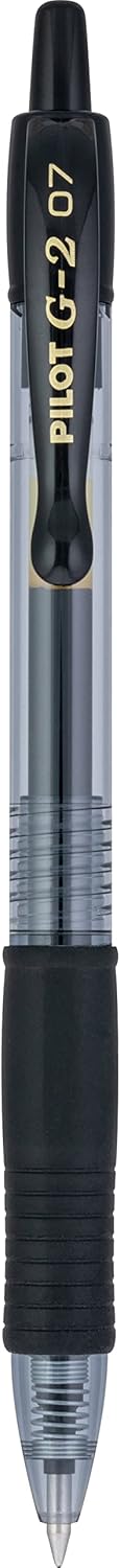 PILOT G2 Premium Gel Pens - Refillable & Retractable, Fine Point Black Ink - 12 Count Pack