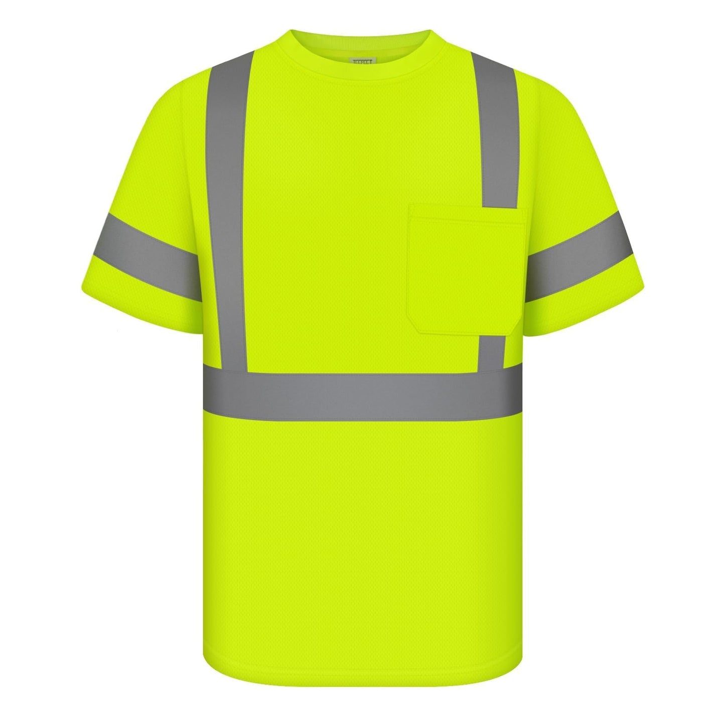 TCCFCCT Hi Vis Shirts for Men Class 3 High Visibility Shirt with Short Sleeves, Reflective Safety Shirts for Men, Construction Work Shirts with Reflective Strips, Durable &Breathable, DC-Yellow XL