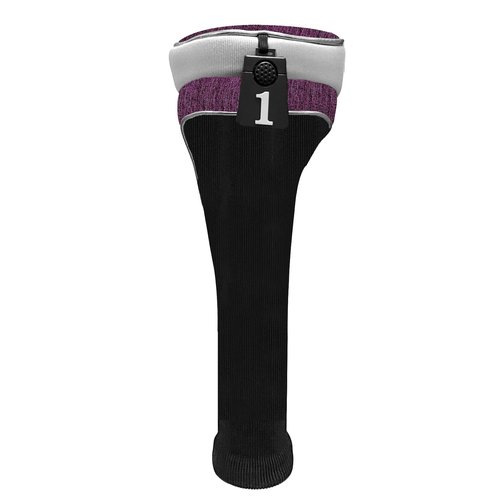 Andux 3pcs/Set Nylon Golf Wood Club Head Covers 460cc Driver Covers with Long Neck Fuchsia