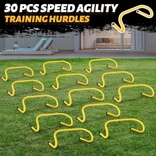 6-Inch Speed Agility Training Hurdles - 30 Pcs Yellow Set