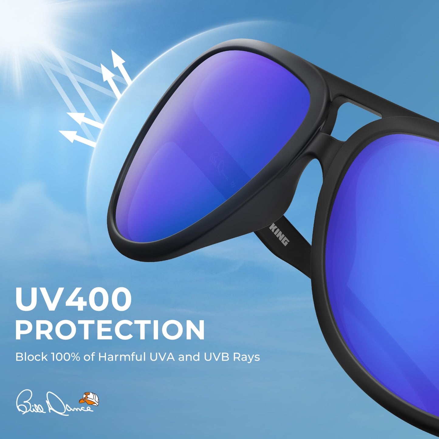 KastKing Bill Dance Mulberry Creek 3 Shades of Fishing Sunglasses Kit, Polarized, UV400 Protection, Oleophobic Coating, Tailored to Bright Sun, Partly Cloudy, and Low Light Conditions