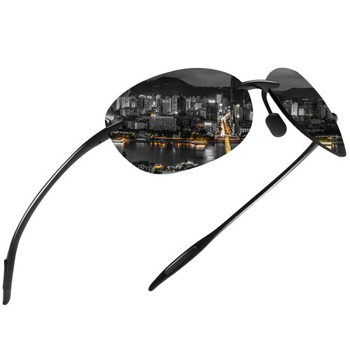 MAXJULI Polarized Sport Sunglasses for Men Women TR90 Rimless Frame for Running Fishing Baseball Driving 8249 C1 Black/Grey