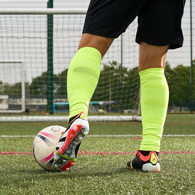 Performance Soccer Shin Guard Sleeves - Breathable Calf Compression - Red/Blue