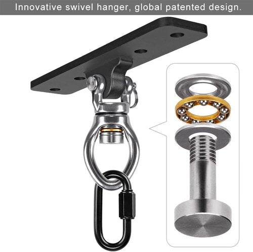 Dolibest Heavy Duty Swing Hangers - 2 Pack Indoor/Outdoor Swing Set Accessories | 900LB Capacity, Includes Carabiner & Hardware