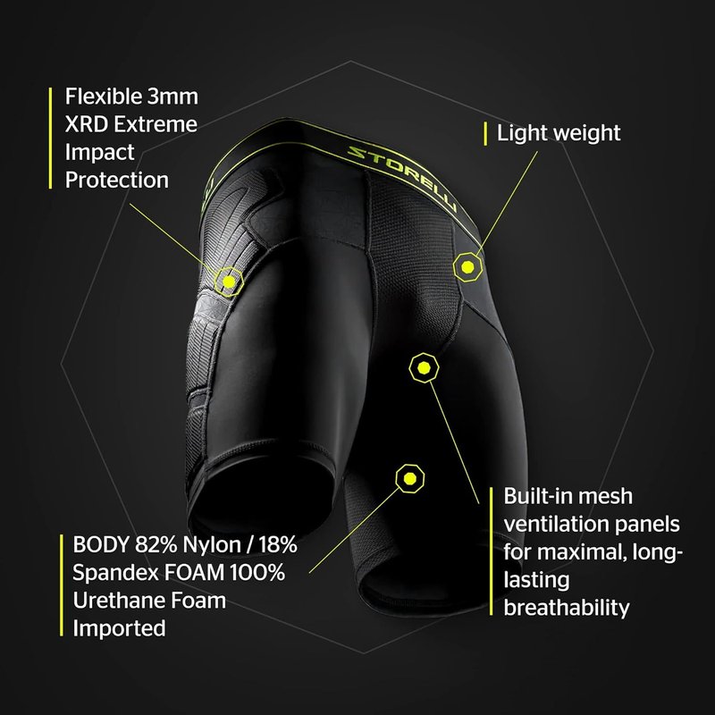 Storelli Unisex BodyShield Impact Sliders, High-Impact Protection, Sweat-Wicking, UV-Resistant Athletic Undershorts for Soccer & Heavy-Duty Sports | White | Small