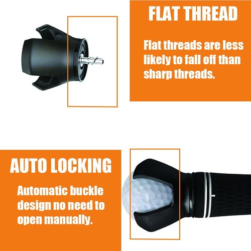 Golf Ball Retriever with 2 Golf Balls Grabbers,6.9ft Stainless Extendable Golf Ball Retrievers for Water,Golf Accessories for Men (Black)