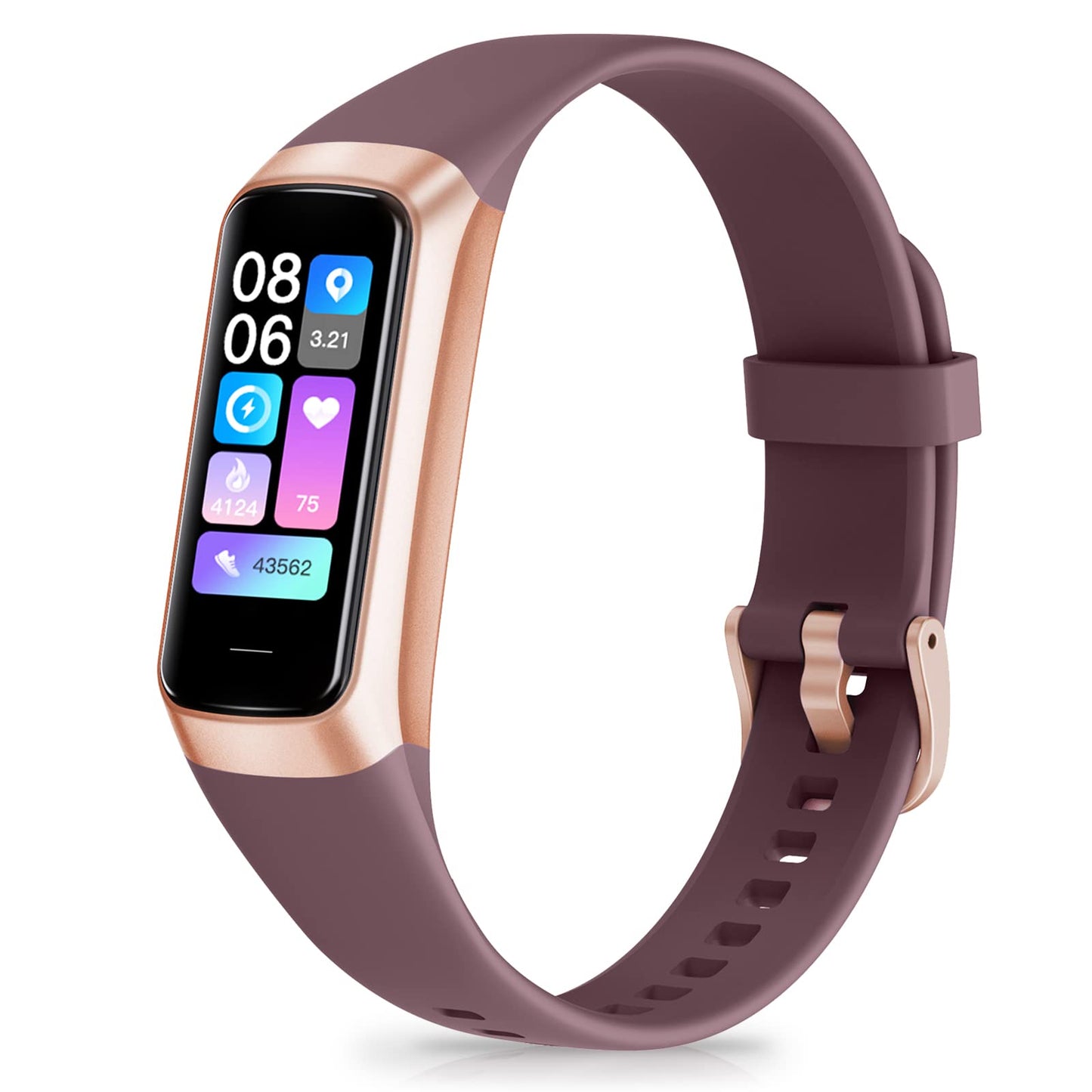 Zeacool Fitness Tracker with 24/7 Heart Rate, Blood Oxygen Blood Pressure Sleep Monitor, 5 ATM Waterproof Activity Trackers,Step Calorie Counter Pedometer Health Smart Watch for Women Men (Bordeaux)