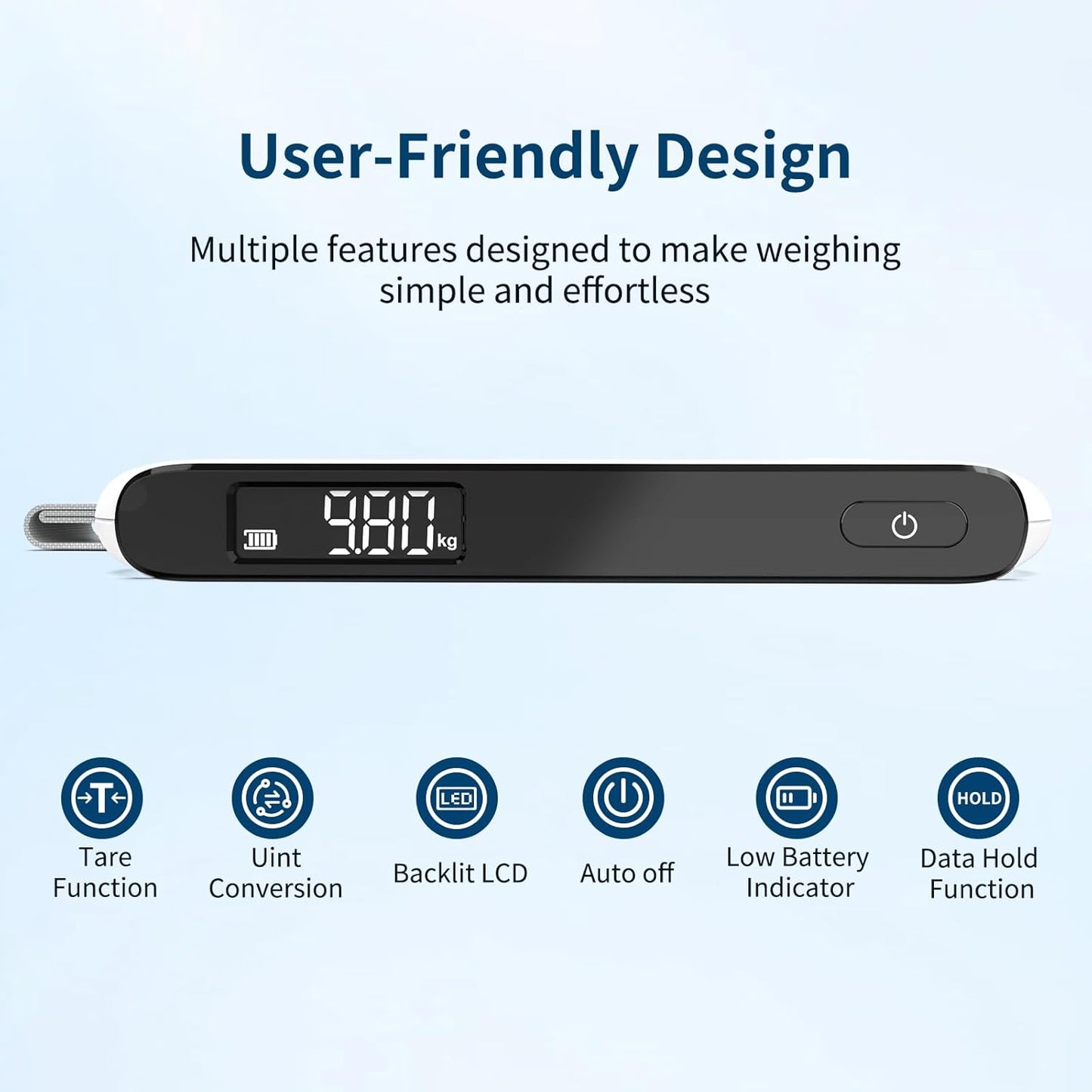 Ultrean Digital Luggage Scale - 110lb Portable Suitcase Weight Scale with Rubber Paint & Hook