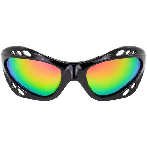 Birdz Eyewear Seahawk Padded Polarized Sunglasses 3 Pairs w/Strap Water Sports Surfing Kayaking Jetski Black Frame w/Blue Pink & Purple Mirror Lenses