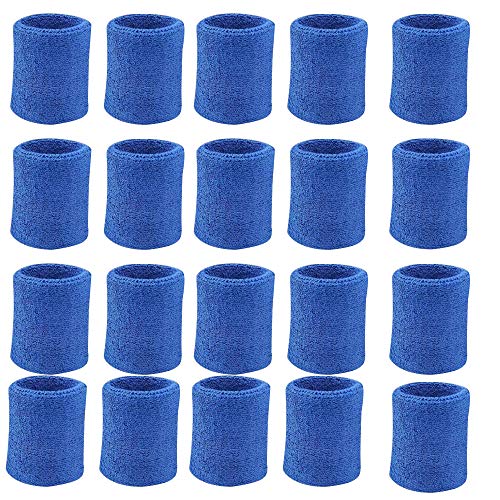 Sports Wristbands - 10 Pairs Cotton Sweat Absorbing Bands