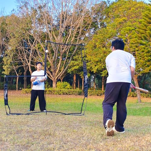 7x7 Portable Baseball Pitching Screen with Carry Bag - L Screen Black