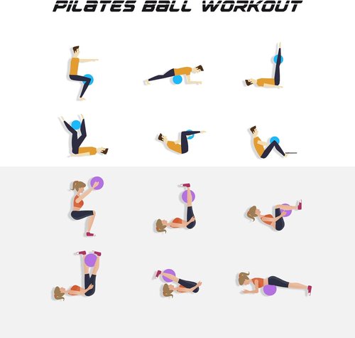Cikyner 9-Inch Soft Pilates Ball - Mini Exercise Ball for Yoga, Physical Therapy & Home Workouts