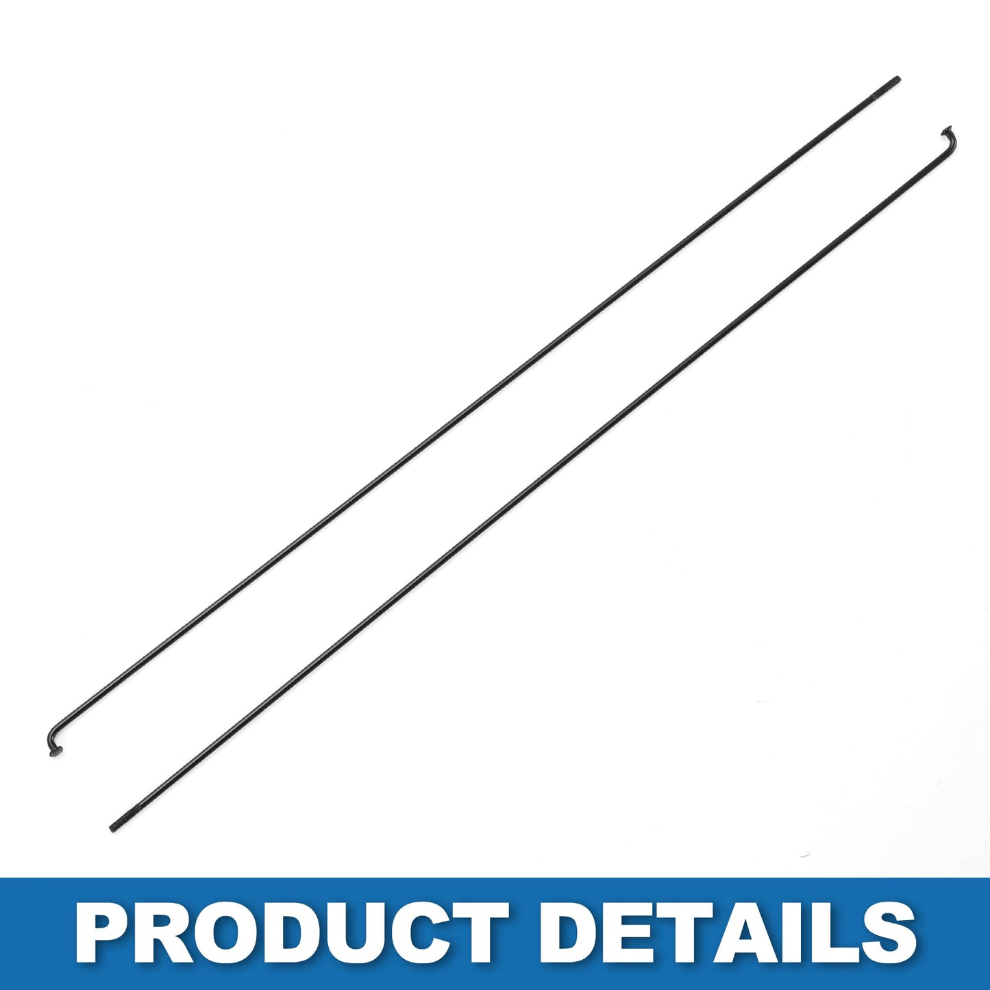 A ABSOPRO Bike Bicycle Spokes 14G 285MM Mountain Bike Spokes Steel Black 36Pcs