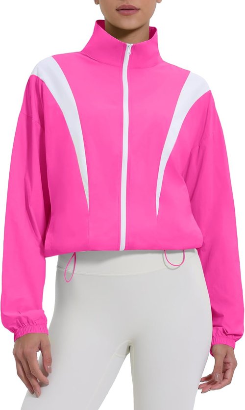 Locachy Women's Lightweight Athletic Jacket - Cropped Full Zip for Running & Hiking | Versatile Outdoor Wear