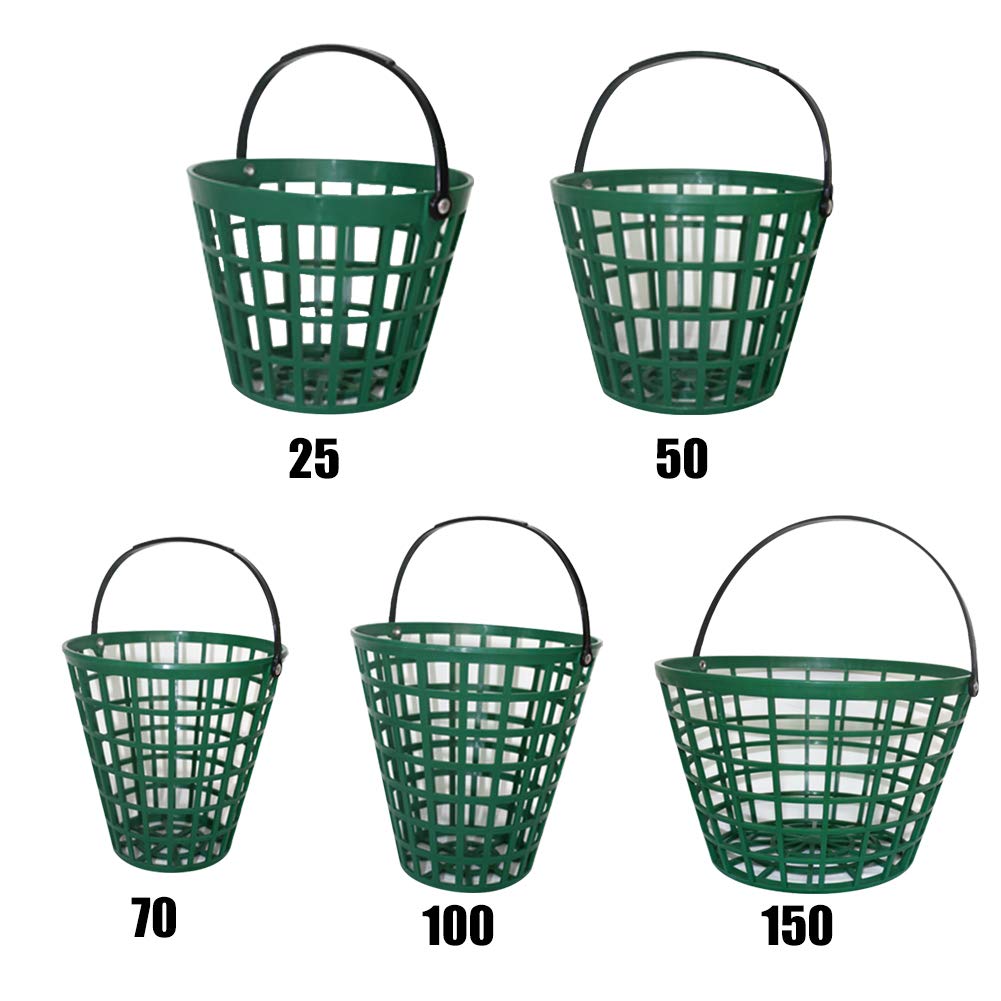 EMVANV Golf Ball Basket, Golf Ball Storage Bucket Container with Handle Outdoor Outside Sports Golf Club Accessories (25balls)