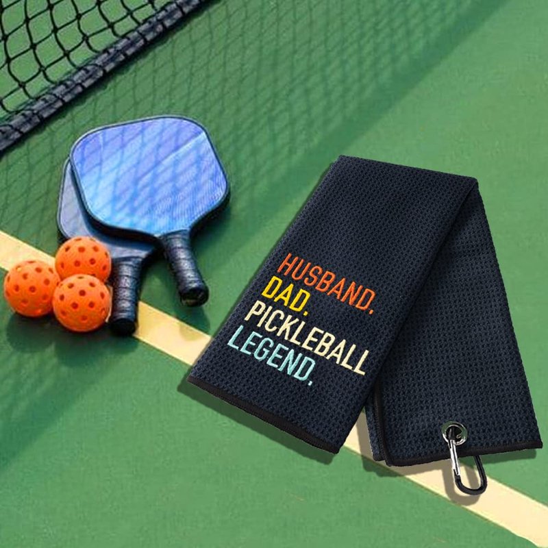 DYJYBMY Husband Dad Pickleball Legend Embroidered Pickleball Towel, Pickleball Gifts for Men Women, Pickleball Lovers, Pickleball Player, Birthday Gifts for Pickleball Fan, Retirement Gifts