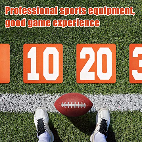 Football Yard Markers Set - 12 Inch with Carrying Bag, Classic Orange & White - 11 Pieces