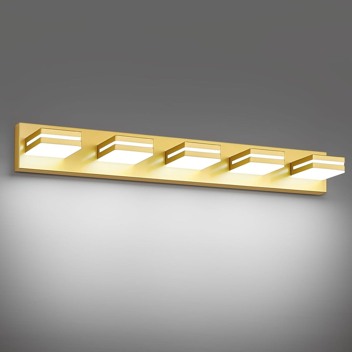 3-Light Modern LED Bathroom Vanity Light Fixture - Black Metal & Acrylic, 16-inch Over Mirror Lighting