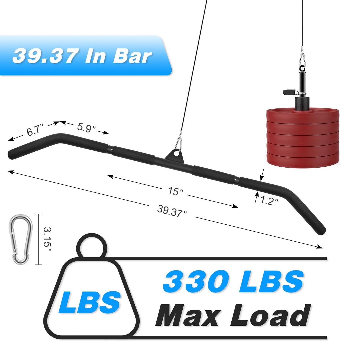 XonyiCos Fitness Cable Pulley System, Gym LAT and Lift Pulldown Machine Attachments, Home Workouts Equipments for Biceps Triceps Shoulder Arm Curl Forearm Muscle Strength Exercise