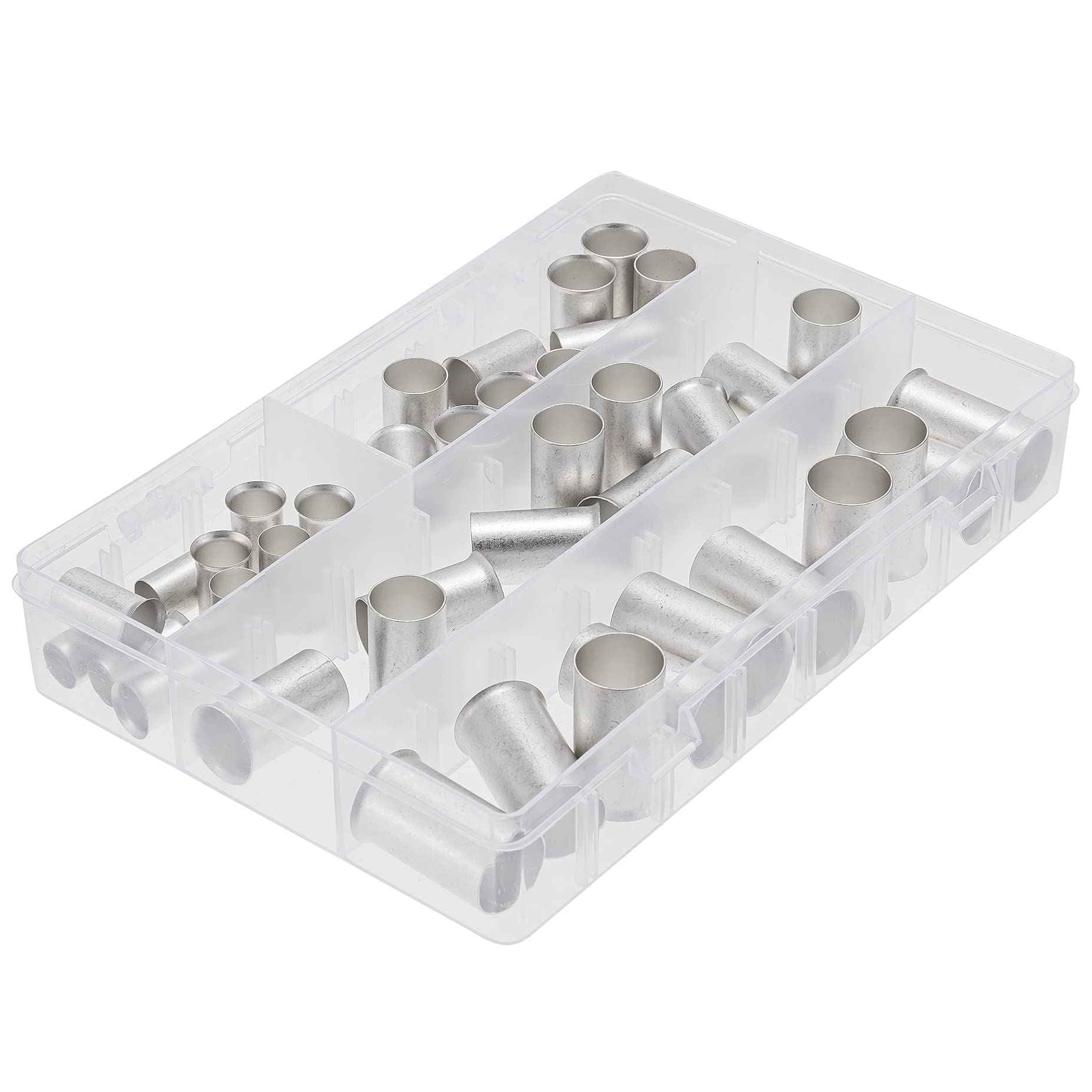 ROCKDIG 40PCS 4/0 3/0 2/0 1/0 Gauge Tinned Copper Wire Ferrules for Electrical Cable Ends Crimp Terminals Assortment Kit