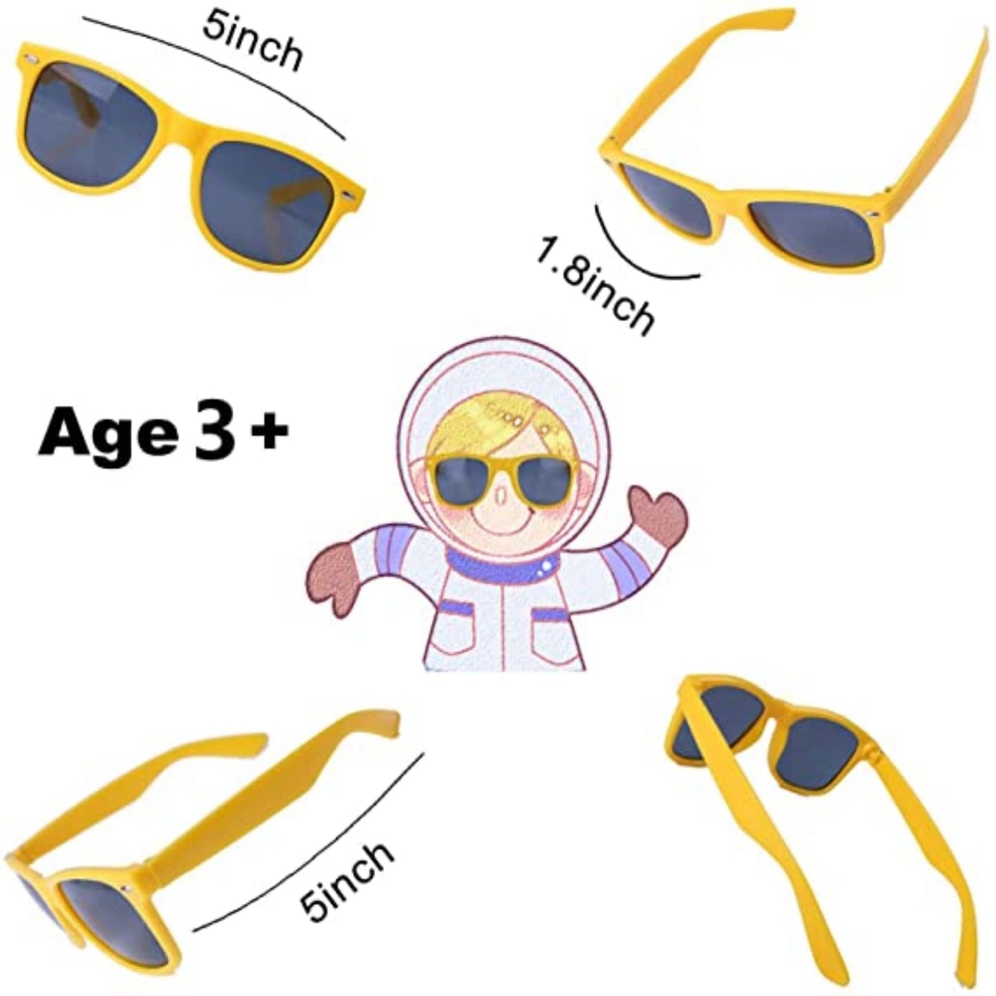 INNOCHEER Party Sunglasses for Kids with UV400 Protection Eyewear Neon Sunglasses for Boys, Girls - Great Gift for Party Favors, Birthday Party and Outdoor Activity