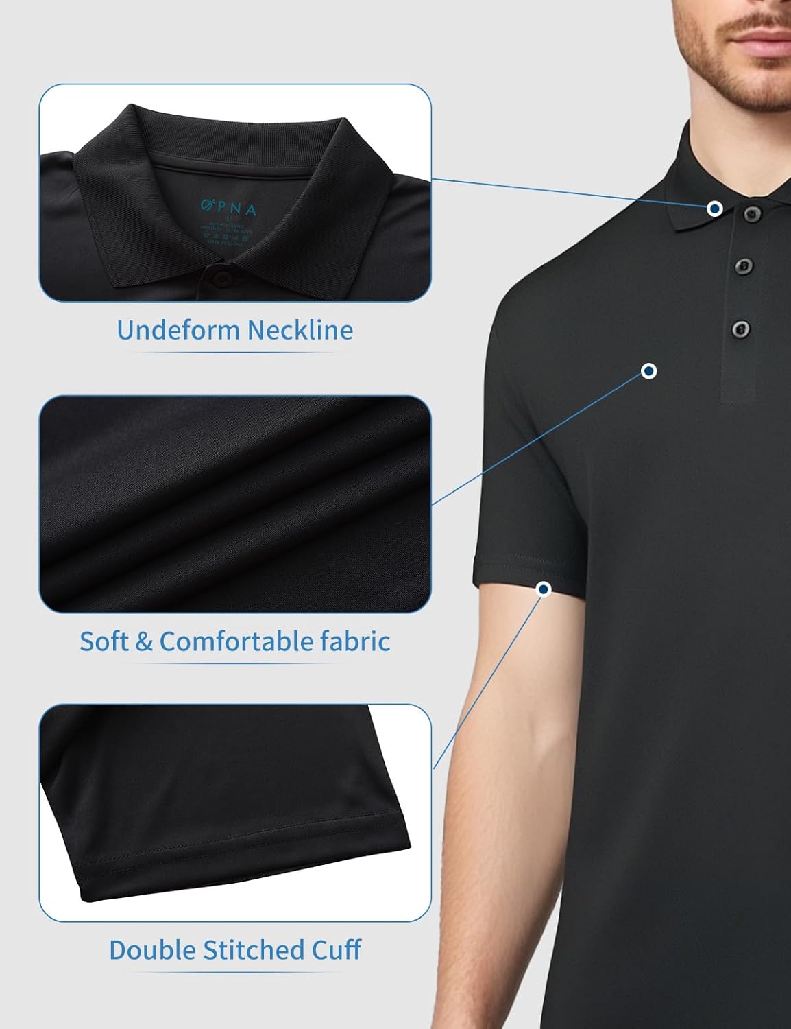 Skiennix Golf Shirts for Men - Dry Fit Short Sleeve Polos in Regular & Big/Tall Sizes