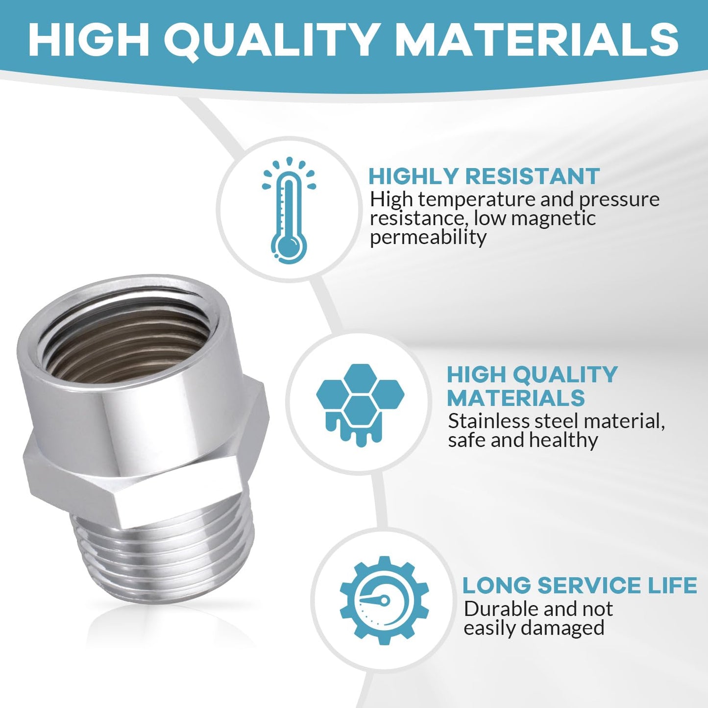 Brass 1/2" G (BSP) Female to 1/2" NPT Male Adapter, Pipe Fitting Connector, G to NPT Thread Converter, 1/2 Inch BSP to NPT Threaded Coupling, Rust-Resistant