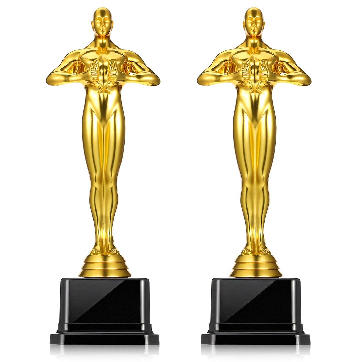 Xosjska 10'' Gold Award Trophy, 4 Pack Plastic Gold Award Trophies Oscar Trophy for-Award Ceremony,Celebration Competition,Events, Sports, Party Decorations,Ceremony and Appreciation Gift
