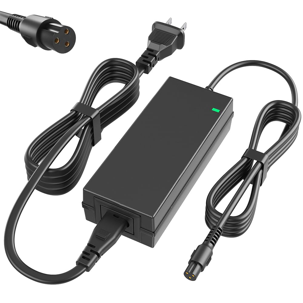 EWUNAX SGS Certified 42V 2A Power Adapter PowerFast 3-Prong Inline Connector for 36V Sports Mod,Pocket Mod Lithium Battery,Lithium Battery Power Charger.