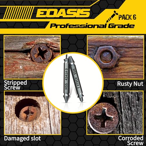 Gifts for Men ? Stripped Screw Extractor Set ? Father¡¯s Day Gifts from Wife, Daughter, & Son ? Easy Out Extractor Set for Nuts, Screws & Bolts ? Perfect Husband & Birthday Gifts (Silver (Pack of 6))