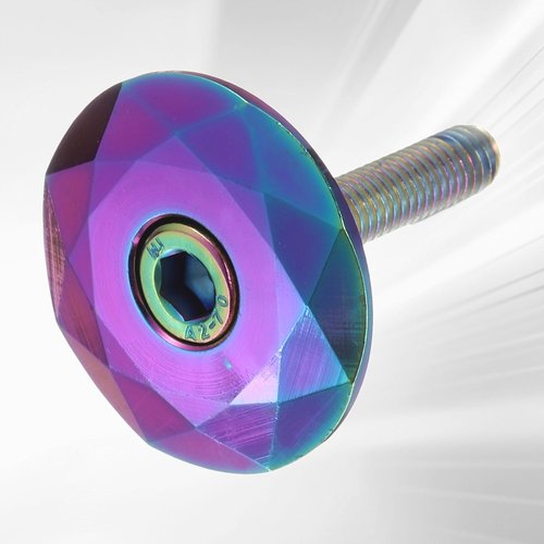 HARFINGTON 1 1/4" OD Bicycle Headset Stem Top Cap Aluminum Alloy Cycling Headset Cover Stem with M6 Bolt for Mountain Road Bike MTB, Colorful