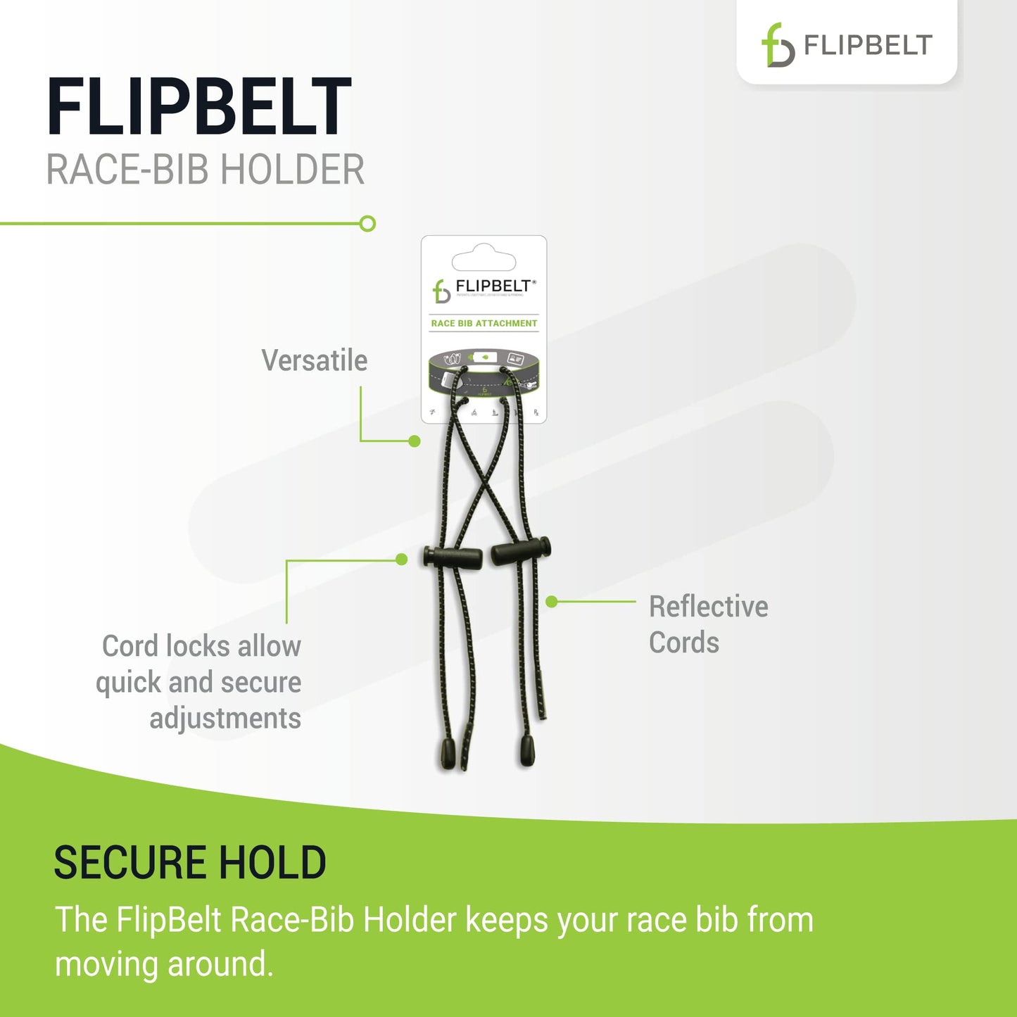 FlipBelt Race-Bib Holder, FlipBelt Accessory for Attaching Race Bibs and More, Black, One Size