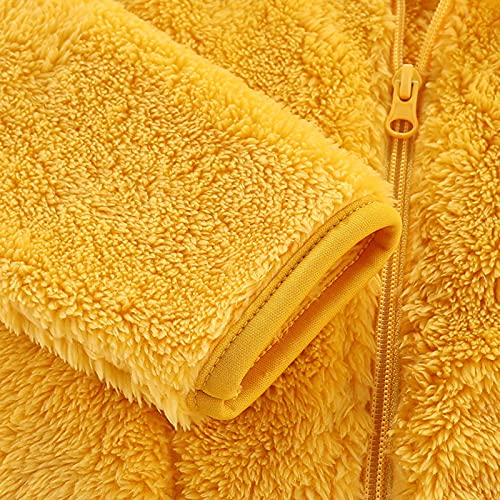 Fleece Bear Ears Hooded Jacket for Toddler Boys - Yellow, 5-6 Years