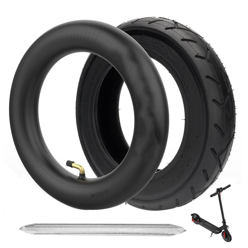 10x2.125 Tire and Inner Tube, 10 x 2.125" Inner Tube for Electric Scooter Tire Front and Rear Replacement Wheels with 0° Valve Stem for 10 inch Tires with 6 inch Rims (1 Set)