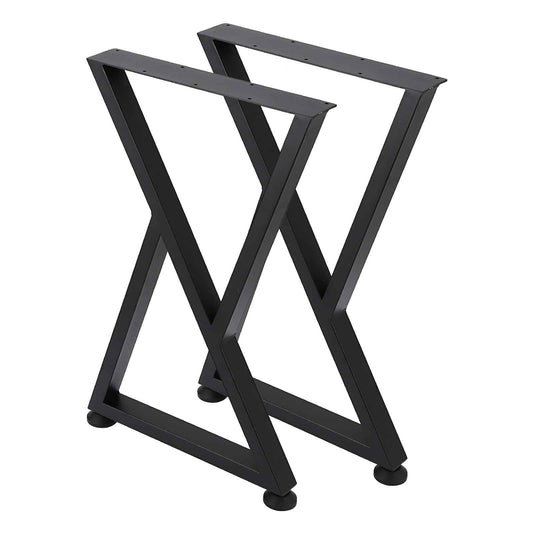 GarveeTech Metal Table Legs 28 in H×18 in W - Heavy Duty, Modern Design, Ideal for DIY Projects, Desk Legs - X-Shape Metal Coffee Table Legs, Black Finish